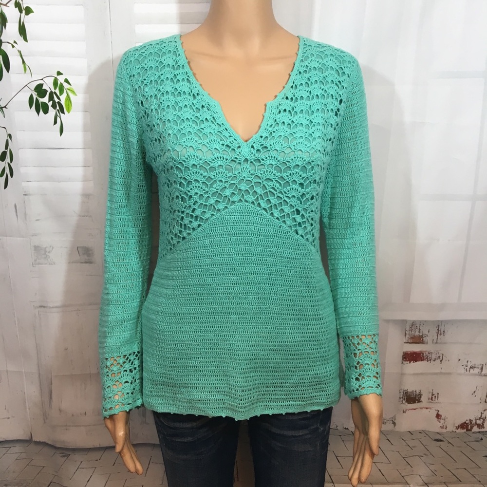 Lily Pulitzer Green Embroidered Top